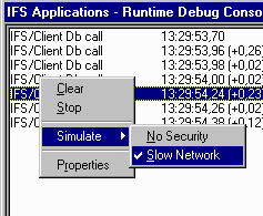 Debug console window